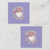 Just Here for the Boos – 面白いハロウィーン幽霊 スクエア名刺 (正面/裏面)