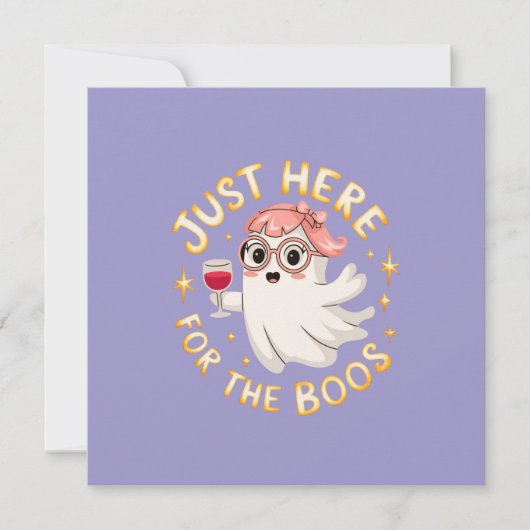 Just Here for the Boos – 面白いハロウィーン幽霊 招待状 (正面)