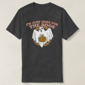 Just Here For The Boos Funny Ghost Leopard Hallowe Tシャツ (デザイン正面)
