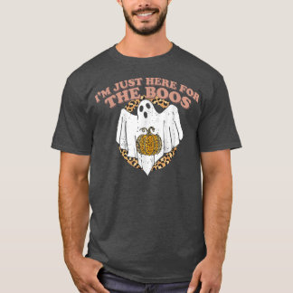 Just Here For The Boos Funny Ghost Leopard Hallowe Tシャツ