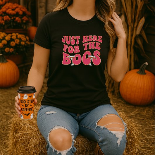Just Here For The Boos Halloween Tee; Drink Lover Tシャツ