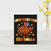 Just Here For The Rolls Thanksgiving Dinner Kids C カード (黄色い花)