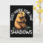 Just Here For The Shadows Funny Groundhog Day  カード (黄色い花)