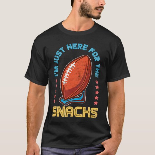 Just Here For The Snacks American Football Tシャツ (正面)