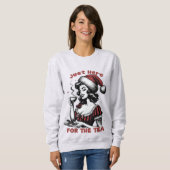 Just Here for the Tea with theレトロガール&クリスマス スウェットシャツ (正面フル)