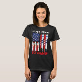Just Here To Bang 4th of July Patriot Firework Ame Tシャツ (正面フル)