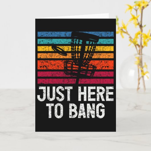 Just Here To Bang Disc Golf Player  カード (黄色い花)
