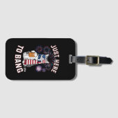 Just Here To Bang USAフラッグビール猫好き7月4日 ラゲッジタグ (正面横)