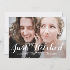 Just Hitched Editable Color 結婚's Announcement サンキューカード