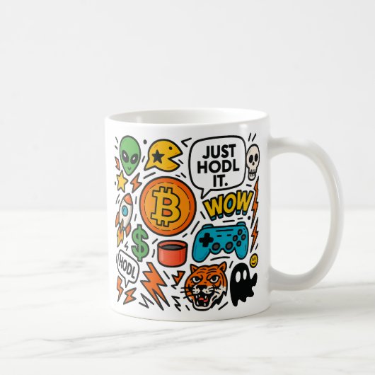 Just Hodl It コーヒーマグカップ (右)