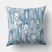 just horses cobalt blue half pearl クッション (裏面)