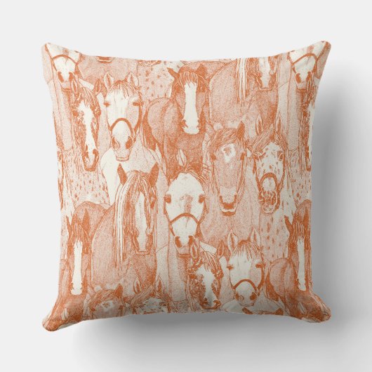 just horses orange half pearl クッション (裏面)