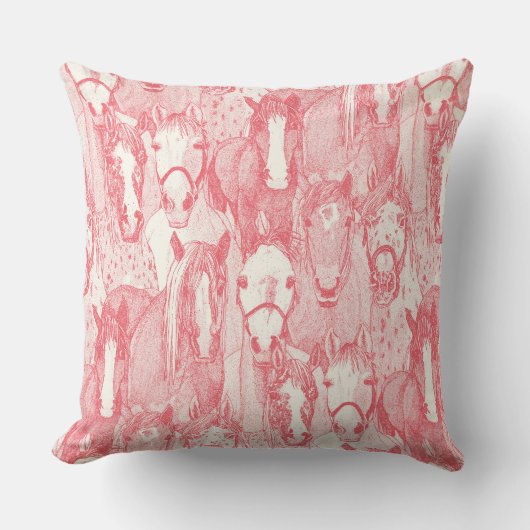 just horses rose pink half pearl クッション (正面)