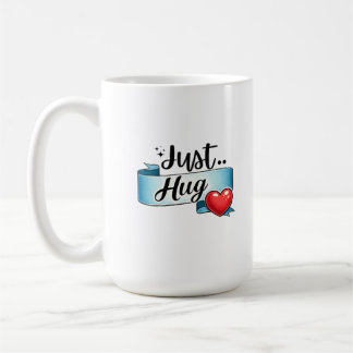 Just Hug Cute Heart Ribbon  コーヒーマグカップ