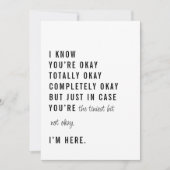 Just In CaseあなたはOkサポートカード 招待状 (正面)