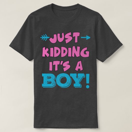Just Jerugh It's a Boy Blue Girl おもしろい Gender Rev Tシャツ (デザイン正面)
