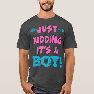 Just Jerugh It's a Boy Blue Girl おもしろい Gender Rev Tシャツ