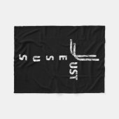 Just Jesus Minimal Cross Back Design For Christian フリースブランケット (正面(横))