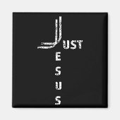 Just Jesus Minimal Cross Back Design For Christian マグネット (正面)