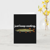 Just Keep Casting Musky Fishing  カード (黄色い花)