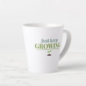 Just Keep Growing Plant Lover– Gardening & Nature カフェラテマグ (右アングル)
