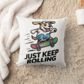 Just Keep Rolling – スケートドッグストリートスタイル クッション (ブランケット)