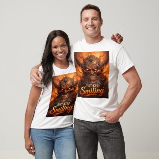 Just Keep Smiling Evil Demon Dark Fantasy Art Tシャツ