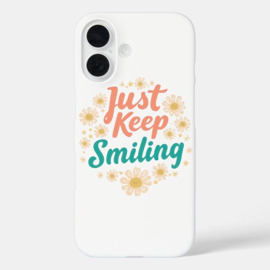 "Just Keep Smiling" with Cheerful Daisies Case-Mate iPhoneケース (裏面)