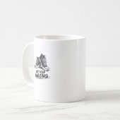 Just Keep Walking スニーカー シルエット デザイン コーヒーマグカップ (正面左)