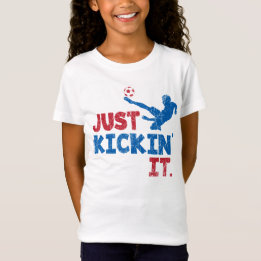 Just Kickin Itサッカーレッド&ブルー – GraphicLoveShop Tシャツ