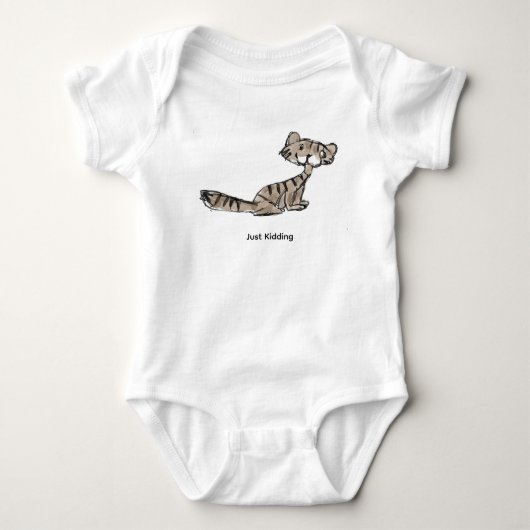 Just Kidding Funny Cat Baby Bodysuit ベビーボディスーツ (正面)
