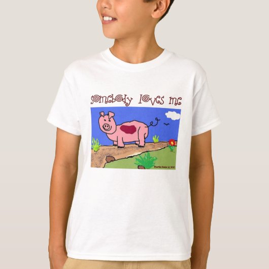 Just Kids at ハート- Pig (2b) – 誰かが私を愛している Tシャツ (正面)