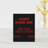 Just Kiss Me Cute Valentine's Day Lover  カード (黄色い花)