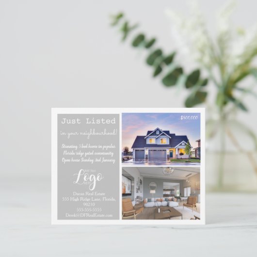 JUST LISTED実在 Estateマーケティングはがき ポストカード (スタンド正面)