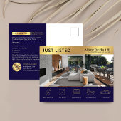 Just Listed Navy & 実在金ゴールド不動産マーケティング ポストカード