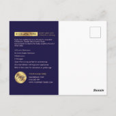 Just Listed Navy & 実在金ゴールド不動産マーケティング ポストカード (裏面)