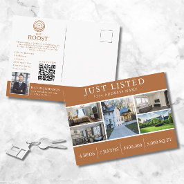 Just Listed Real Estate Modern Warm Marketing ポストカード