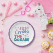 Just Living the Dream引用文Happy Successful Life ペーパープレート (パーティー)