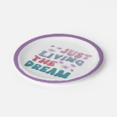 Just Living the Dream引用文Happy Successful Life ペーパープレート (アングル)