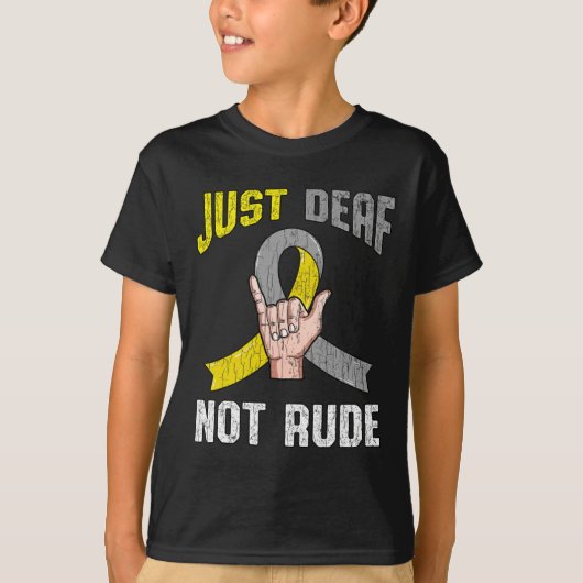 Just Looper Not Unrounalアパレル認識度ASL言語 Tシャツ (正面)