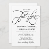 Just Loveタイポグラフィスクリプト自然手書き 招待状 (正面/裏面)
