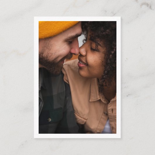 Just LoveレトロGroovy写真QRコードウェディングRSVP エンクロージャーカード (裏面)