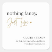 Just Love編集可能カラー結婚式用シール スクエアシール (正面)