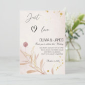 "Just Love" 秋のボタニカル ウェディングパーティー 招待状 (スタンド正面)