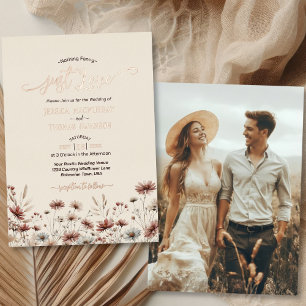 Just Love Boho素朴 Wildwflowersエレガントな結婚式 箔招待状