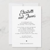 Just Love Brush Script カップルフォト エロープメント 案内状 (裏面)