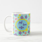 Just Love Coffee, Purple & Yellowフローラ コーヒーマグカップ (左)