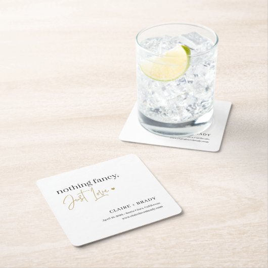 JUST LOVE EDITABLE COLOR'結婚s Coasters スクエアペーパーコースター (インサイチュ)