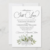 Just Love Eucalyptus Bouquet QR Code 結婚's 招待状 (正面)