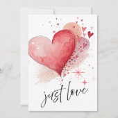 Just Love Hearts ウェディング - ロマンティックハートの結婚式 招待状 (正面)
